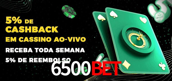 Promoções do cassino ao Vivo 6500bet